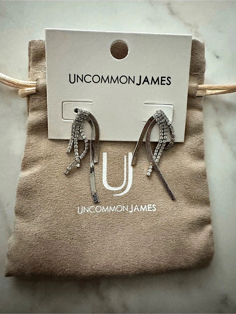 Uncommon James Twin Flame Silver Statement Earrings NWT